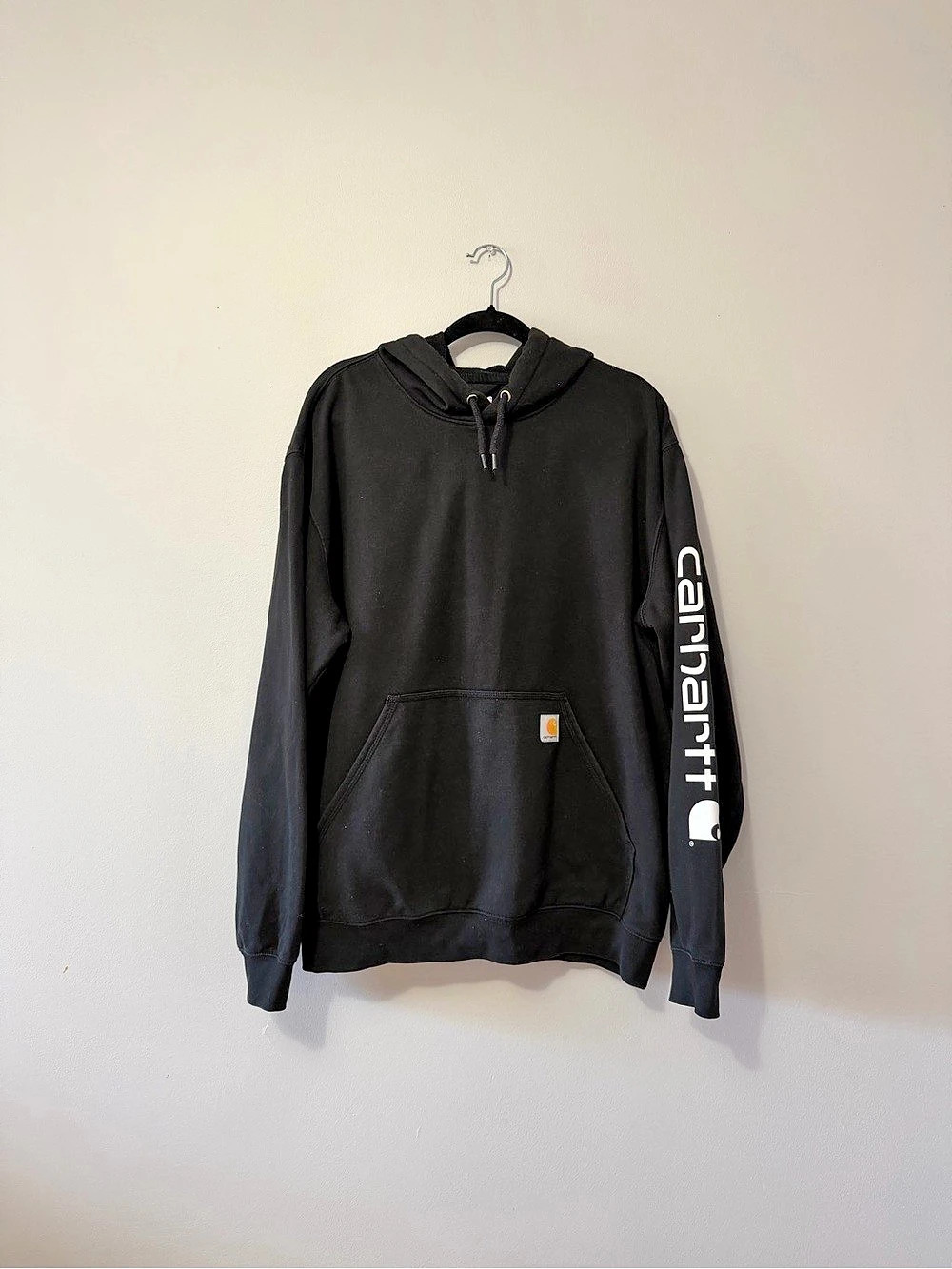 Carhartt Loose Fit Midweight Logo Sleeve Graphic Sweatshirt Hoodie Black Large